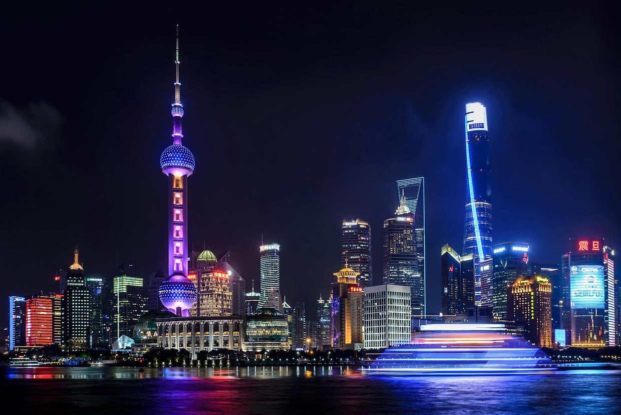 landscape photo of Shanghai at night